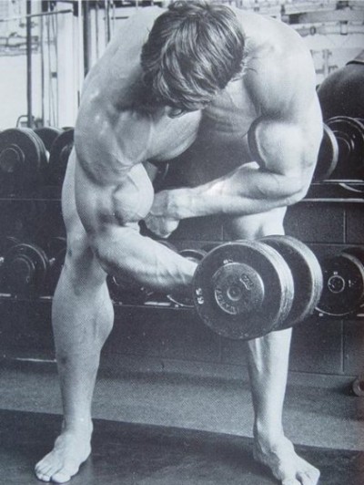 Arnold Doing Bicep Curls