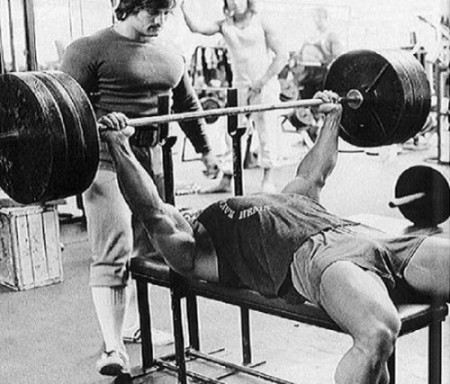 Arnold Doing The Bench Press