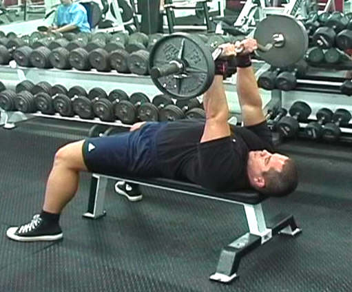 Flat Bench EZ Curl Bar Tricep Extension 