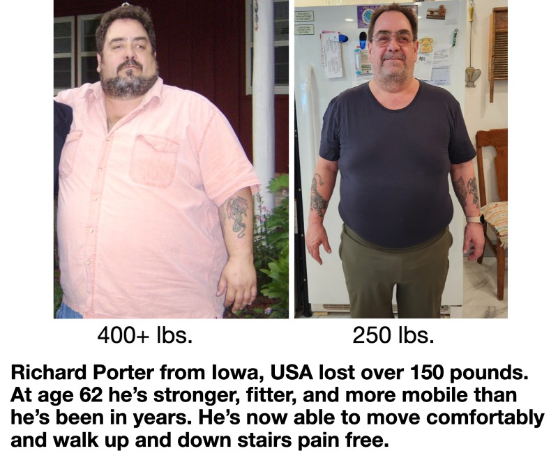 Richard Porter lost 150 pounds and is stronger and fitter than he's been in years.