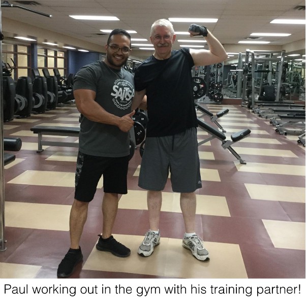 Paul working out at the gym