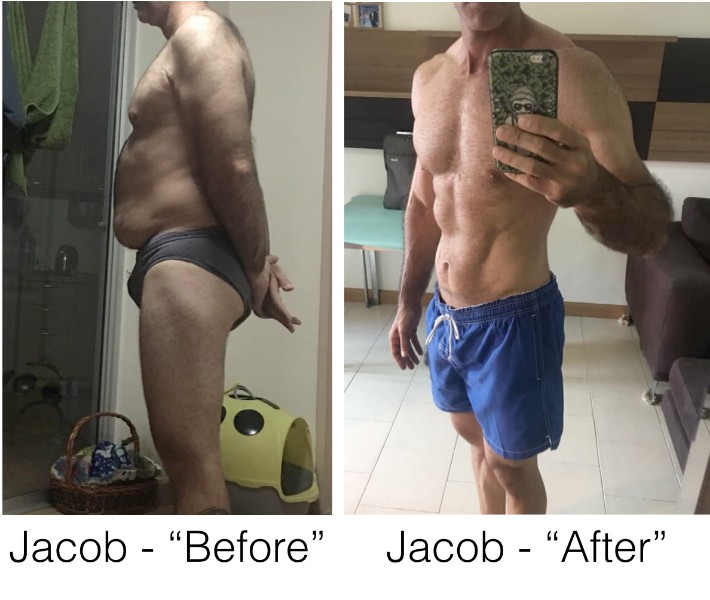 Jacob Before and After Losing 42 Pounds
