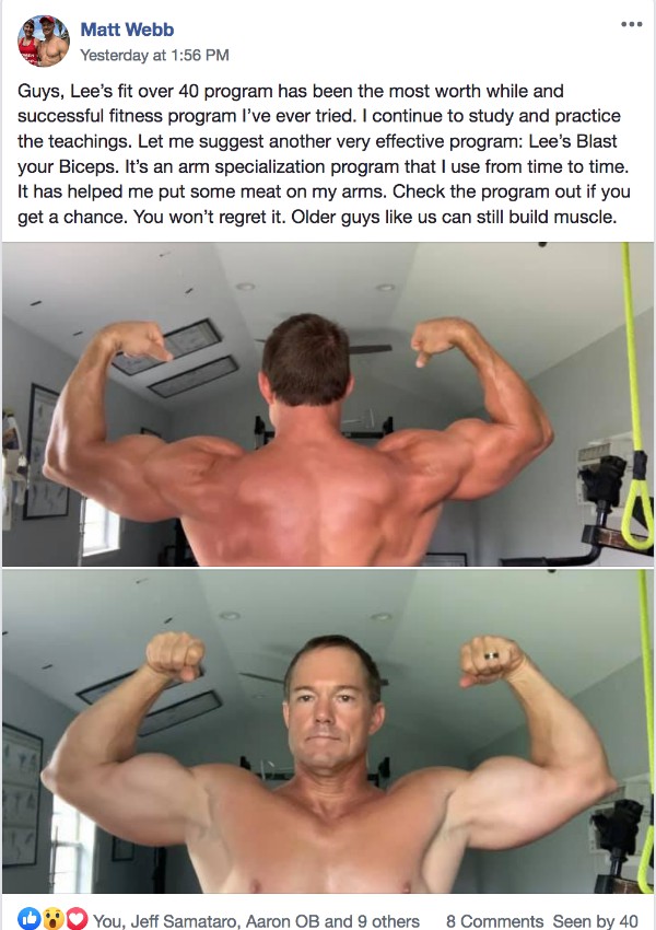 Matt is big ripped and muscular after 40